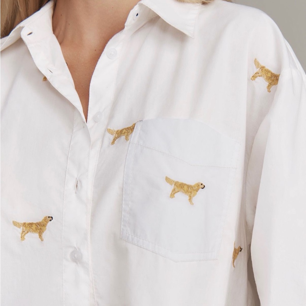 Anthropologie Maeve Shrunken Bennett buttondown